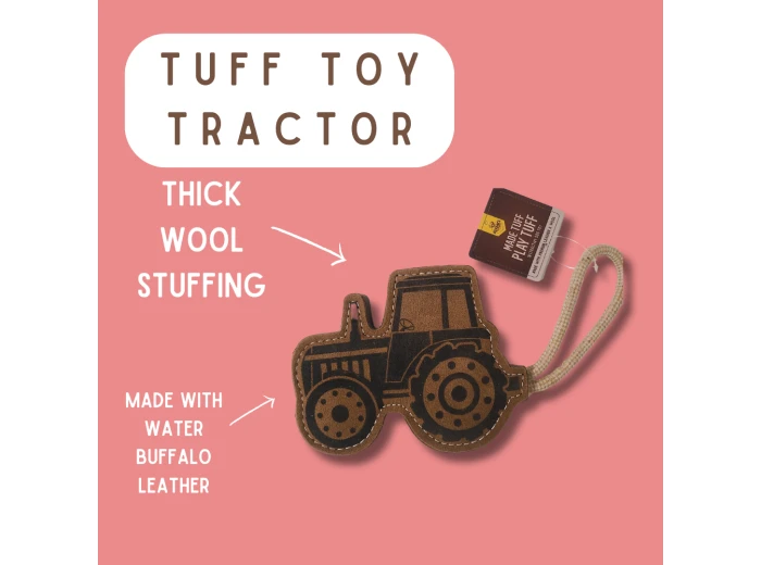 TUFF TOYS Leather Dog Toys made of Durable water buffalo lea Bone