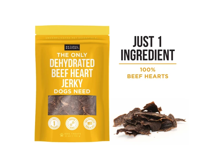 The Only Dehydrated Beef Heart Jerky Dogs Need Sample Bag - Approx. 1 oz