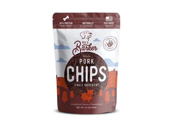 Single Ingredient Pork Chips for Dogs 8oz