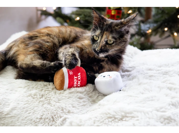 Christmas Hot Cocoa Cat Toys, Set of 2