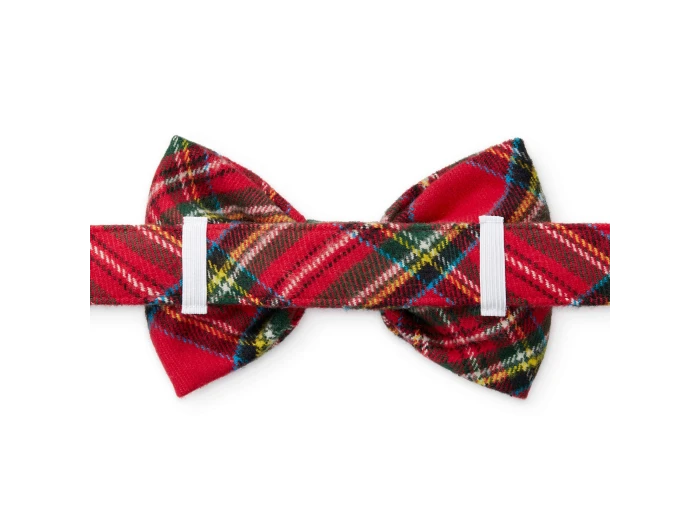 Tartan Plaid Flannel Holiday Dog Bow Tie Standard