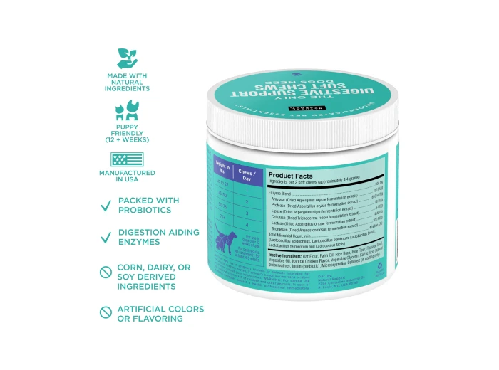 The Only Digestive Support Soft Chews Dogs Need 12 count pouch