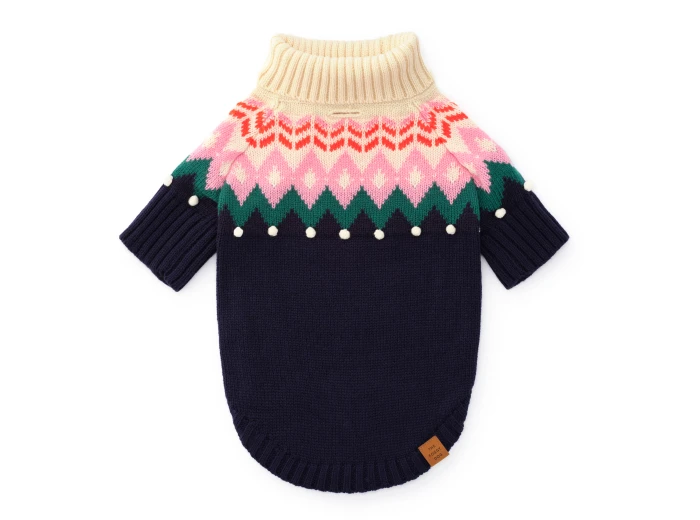 Fair Isle Bobble Holiday Dog Sweater XXL