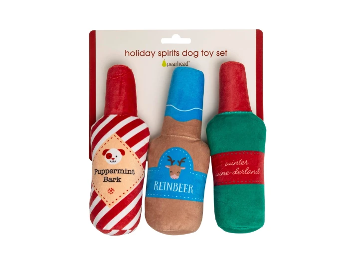 Holiday Spirits Christmas Dog Toys, Set of 3