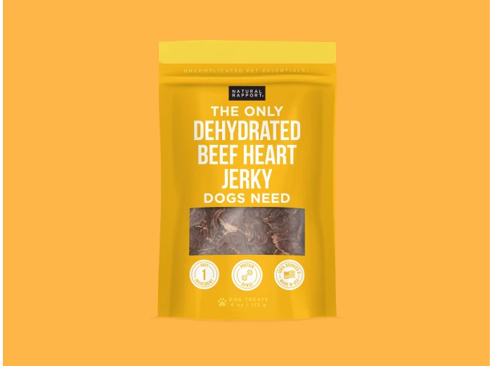The Only Dehydrated Beef Heart Jerky Dogs Need 4 oz bag