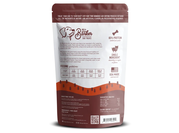 Single Ingredient Pork Chips for Dogs 3.5oz