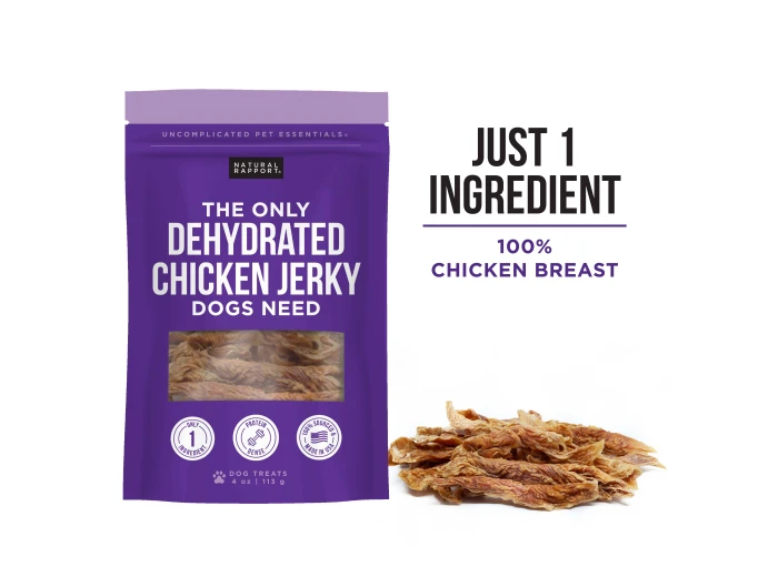 The Only Dehydrated Chicken Jerky Dogs Need 8 oz bag