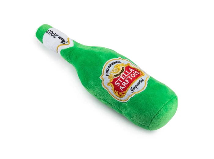 Stella Arftois Beer Bottle Squeaker Dog Toy