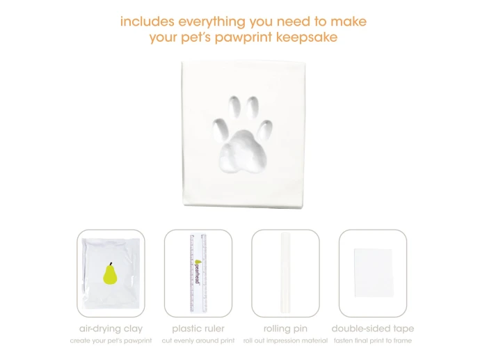 Pet Memory Box & Pawprint Impression Kit White