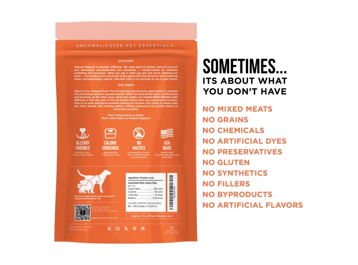 The Only Freeze Dried Chicken Liver Dogs Need 8 oz bag