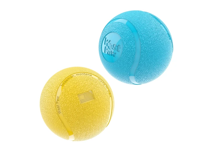 Boundr® 2-Pack Dog Toy Ball for Play, Chew, and Fetch Hot Pink Aqua
