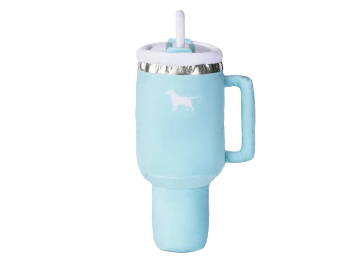 PUPROAR Pup Cup Tumbler Plush Squeaker Dog Toy Lavender Purple