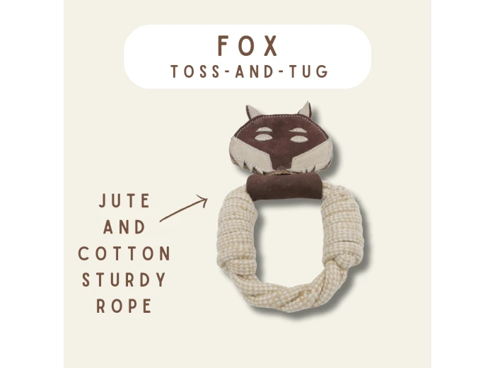 All Natural, Triple Stitched Pet Tug Toy. Durable, pet-safe Combo