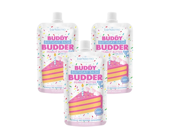 Dog Peanut Butter - 4oz Squeeze Packs Birthday Bash Budder