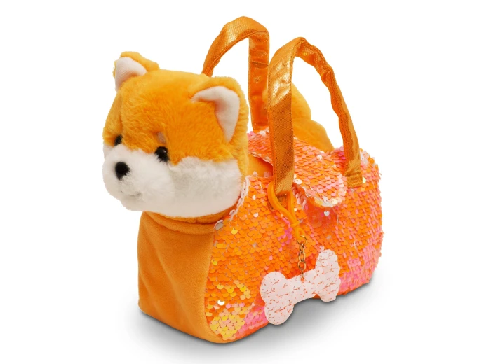 Little Jupiter Pet Plush Set with Bag - Orange Shiba Inu
