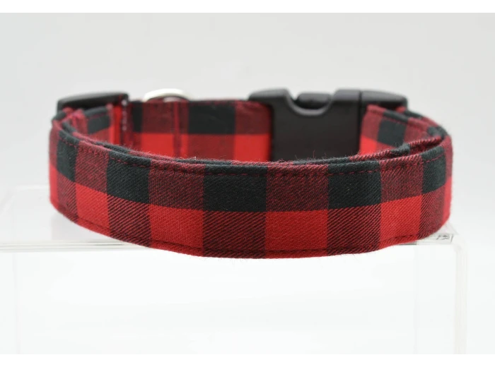 Red & Black Buffalo Plaid Collar X-Small