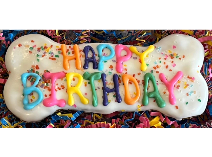 Colorful Happy Birthday Dog Bones