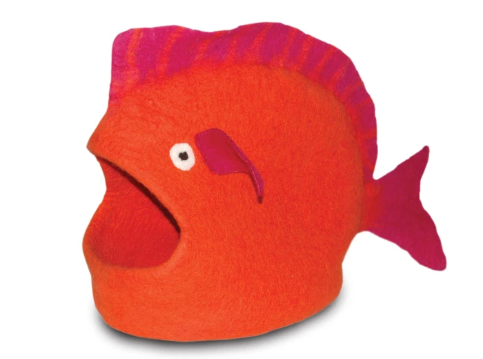 Fish Wool Pet Cave Orange