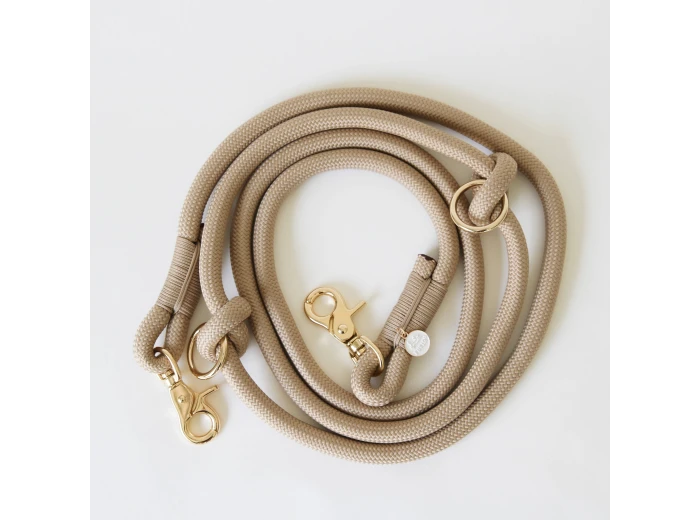 'Tan' - Hands Free Dog Braided Rope Leash