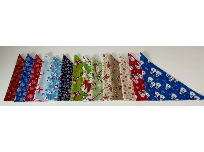 Christmas Pet Bandanas - assorted patterns Large