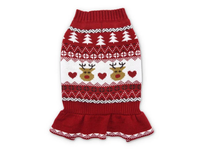 Reindeer Fair Isle Sweater Dress M