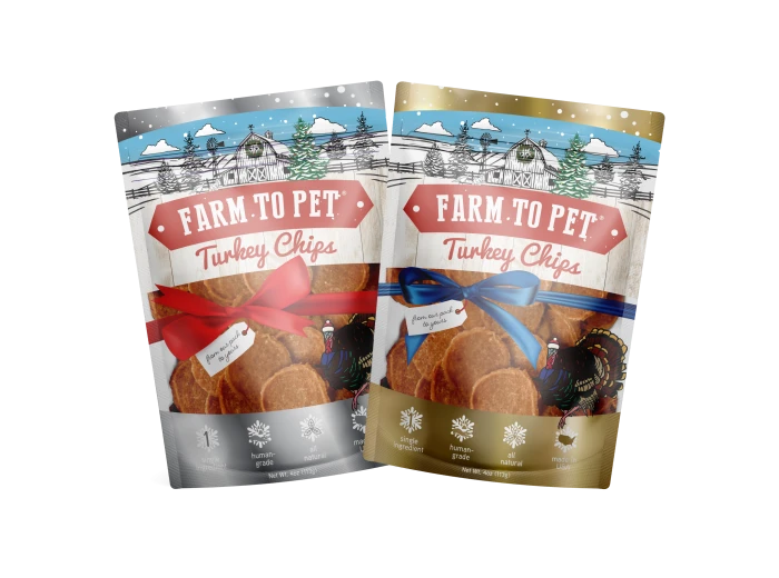 Holiday Turkey Chips Dog Treats (4 oz) Silver