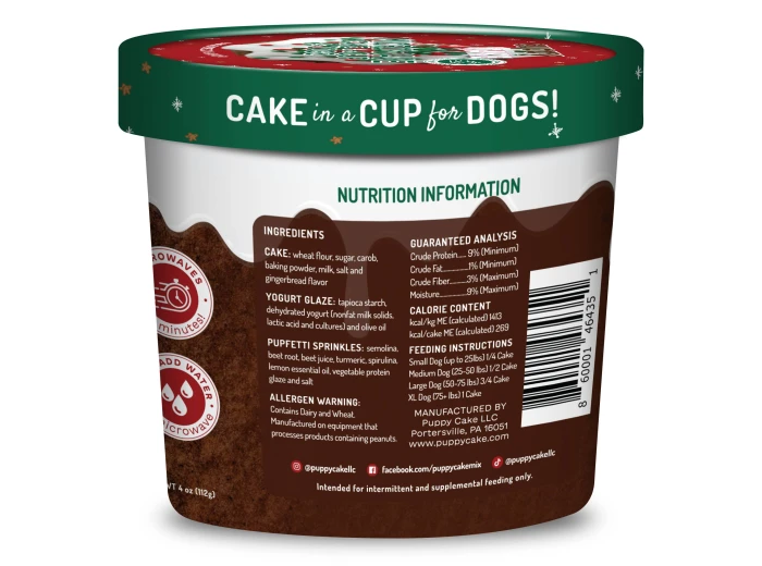 Cuppy Cake-Microwave Dog Christmas Cake in A Cup Gingerbread