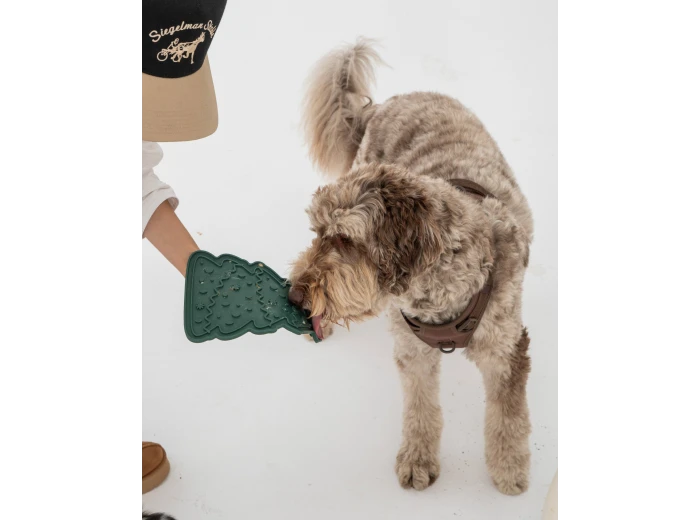 Christmas Tree Enrichment Lick Mat with Silicone Spatula