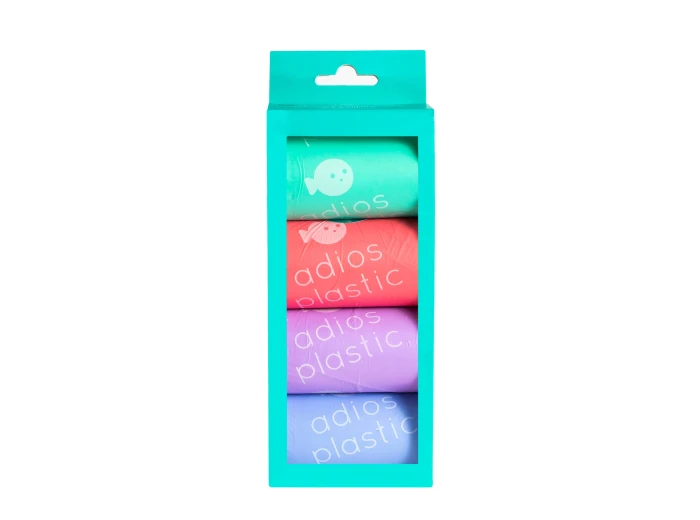Compostable Dog Poo Bags - 4 Rolls in Rainbow (60 Bags)