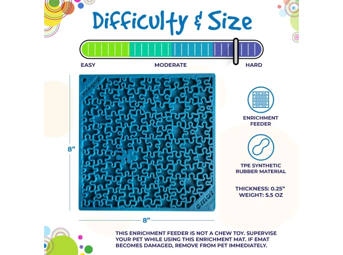 Jigsaw Design Emat Enrichment Licking Mat Green