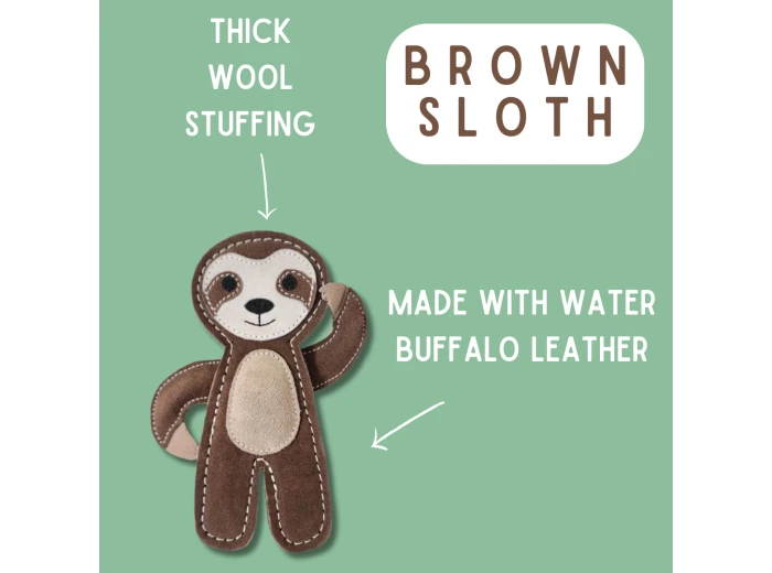 Tuff Toys Pet-friendly eco-sourced Sloth Dog Toy made of all Combo