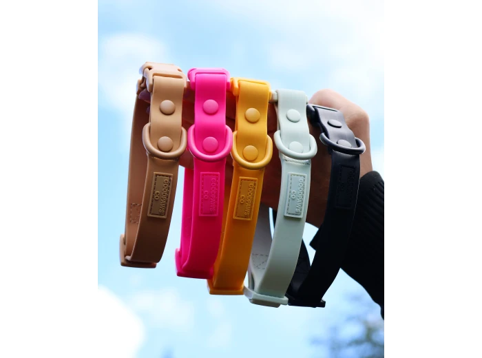 Soft-Touch Waterproof Dog Collar (Small, Medium, Large Dogs) Sunny Yellow