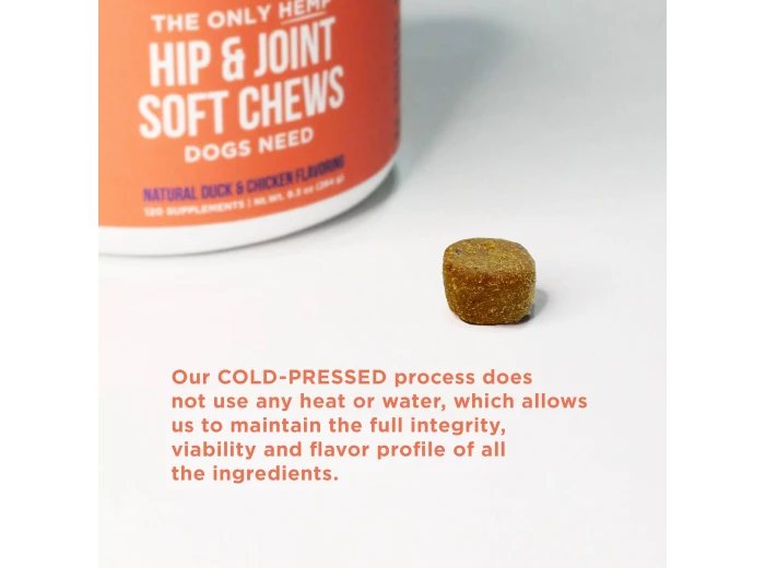 The Only Hemp Hip & Joint Soft Chews Dogs Need 120 count jar