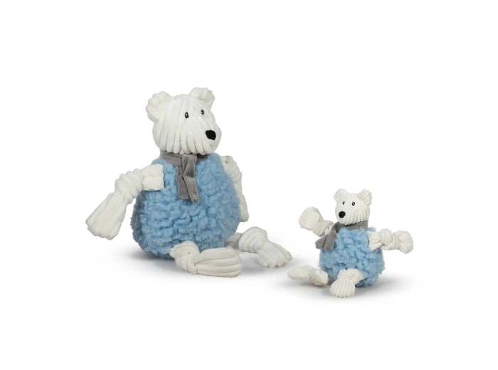 Durable Plush & Squeaky FlufferKnottie™ Whitney Polar Bear Small
