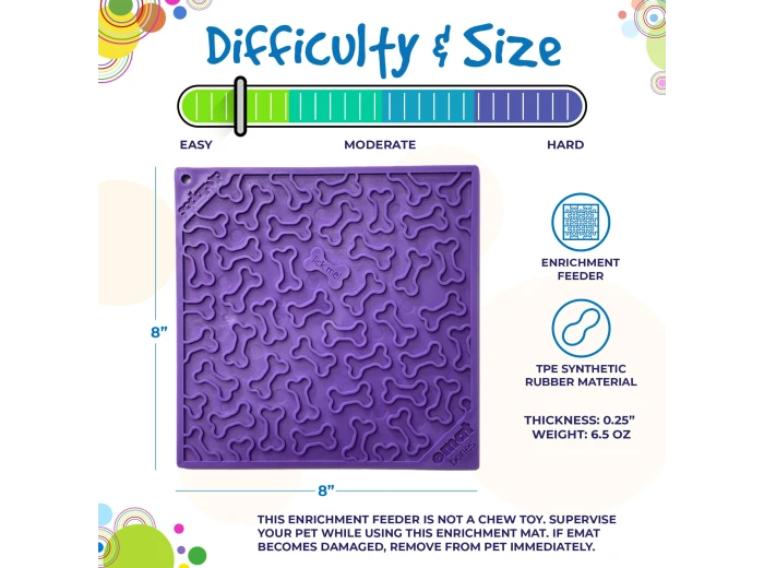 Bones Design Emat Enrichment Licking Mat Purple Bones E-Mat