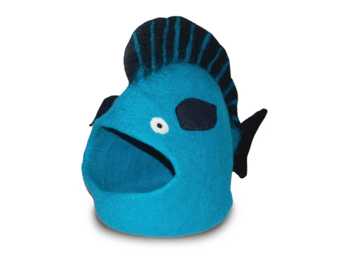 Fish Wool Pet Cave Grey White