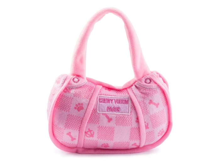 Pink Checker Chewy Vuiton Handbag by Haute Diggity Dog Large