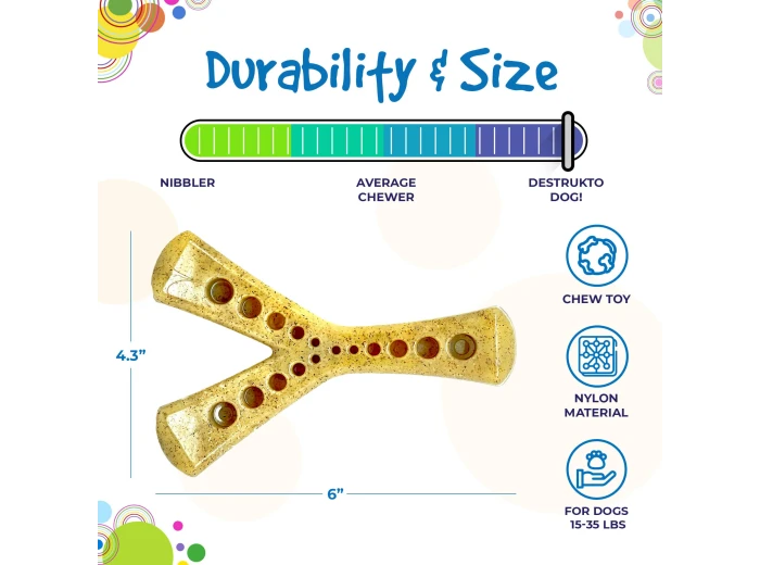 MOD Wishbone Ultra Durable Nylon Dog Chew Toy for Aggressive