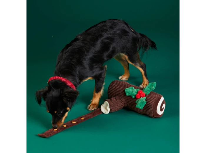 Yule Log Interactive Snuffle Holiday Dog Toy