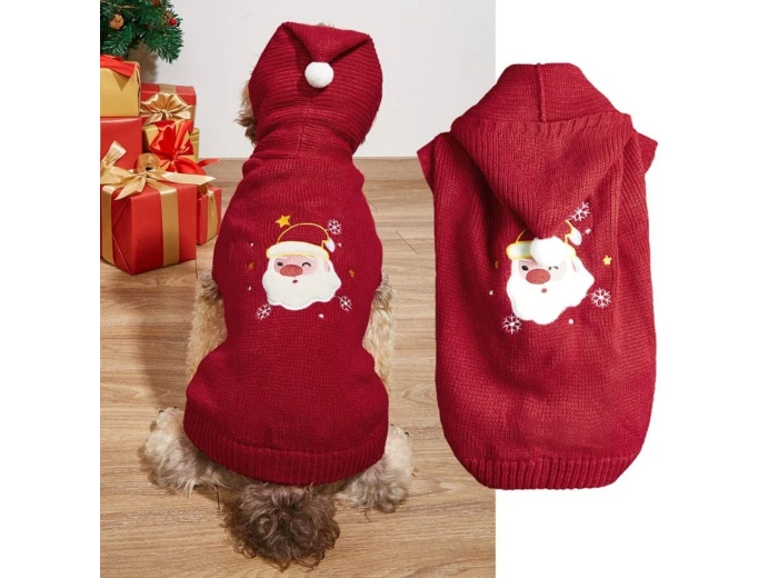 Christmoo - Christmas Themed Pet Sweater Santa XS