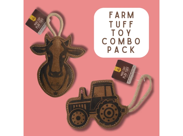 TUFF TOYS Leather Dog Toys made of Durable water buffalo lea Boomerang