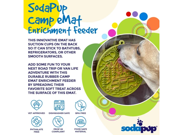 Camp eMat Enrichment Lick Mat With Suction Cups Orange