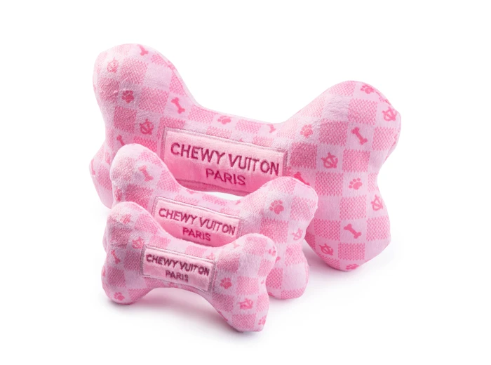 Pink Checker Chewy Vuiton Bone by Haute Diggity Dog XL