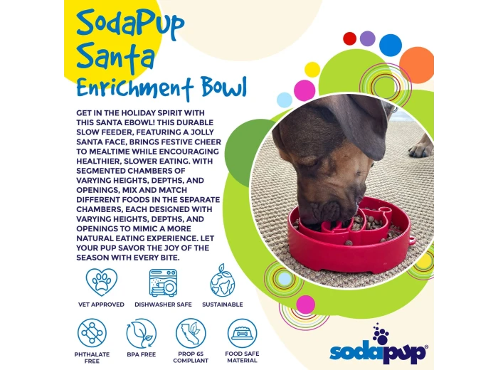 Santa Design eBowl Enrichment Slow Feeder Bowl for Dogs