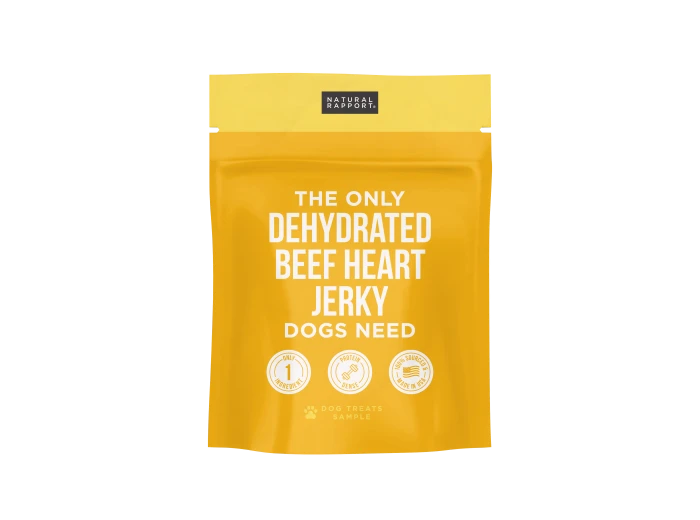 The Only Dehydrated Beef Heart Jerky Dogs Need Sample Bag - Approx. 1 oz