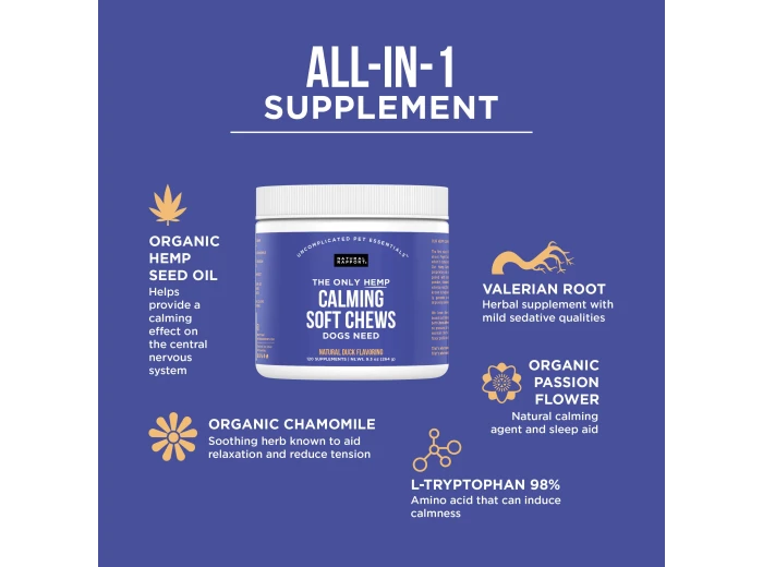The Only Hemp Calming Soft Chews Dogs Need 12 count pouch