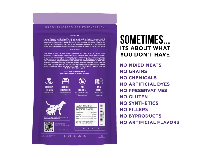 The Only Dehydrated Chicken Jerky Dogs Need Sample Bag - Approx. 1 oz