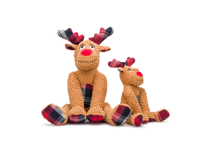 Christmas Floppy Reindeer Plush Dog Toy Small