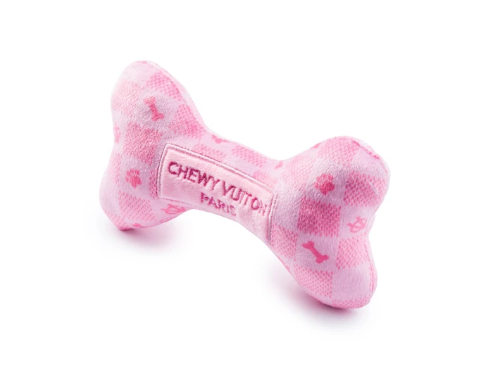 Pink Checker Chewy Vuiton Bone by Haute Diggity Dog Large