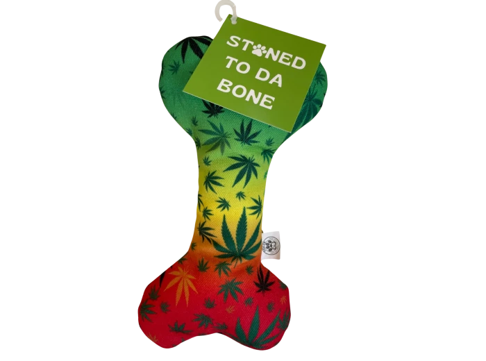 Stoned to da Bone | Funny Dog Toy | Cool Canvas Squeaky Toy